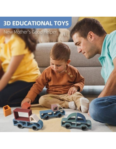 SET VEHÍCULOS SILICONA 14 pzas