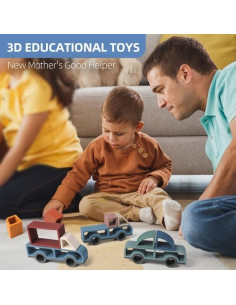 SET VEHÍCULOS SILICONA 14 pzas 2