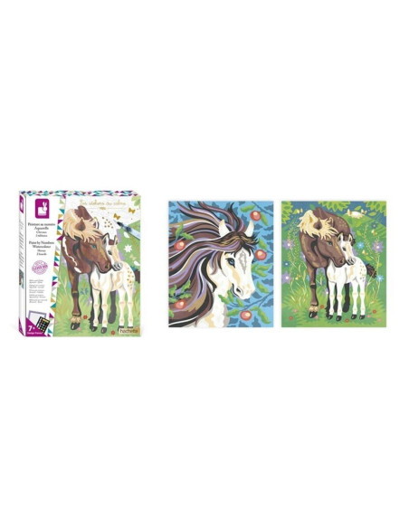 PINTURA POR NÚMER.ACUARELA CABALLOS
