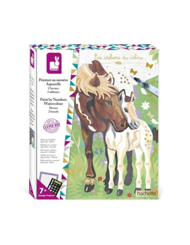 PINTURA POR NÚMER.ACUARELA CABALLOS