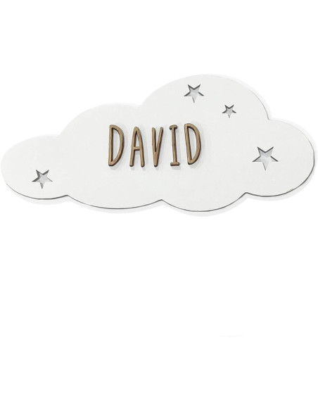 PLACA NUBE MOD.ESTRELLA BLANCA KIT LETRAS