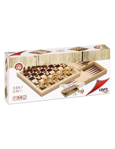 3 EN 1 PLEGABLE, AJEDR, DAMAS Y BACKGAMMON