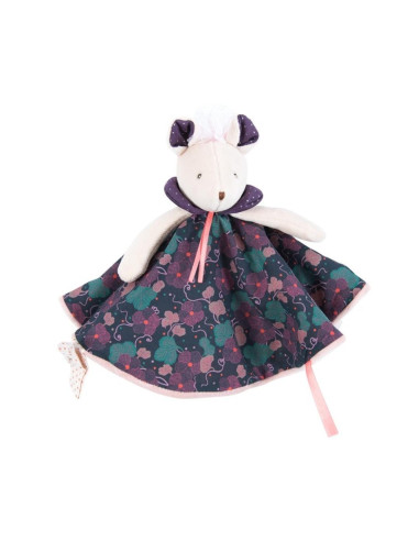 DOUDOU SOURIS PARME CARRE LES PACHATS