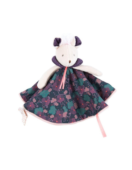 DOUDOU SOURIS PARME CARRE LES PACHATS